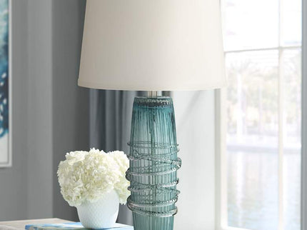 360 Lighting Artic Blue Sea Handcrafted Modern Glass Table Lamp
