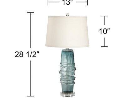 360 Lighting Artic Blue Sea Handcrafted Modern Glass Table Lamp
