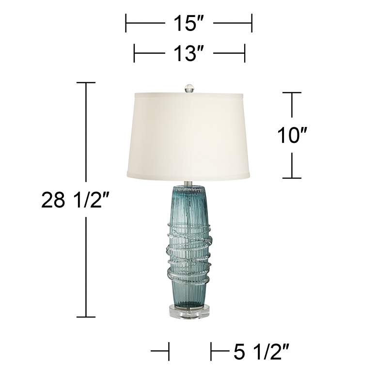 360 Lighting Artic Blue Sea Handcrafted Modern Glass Table Lamp