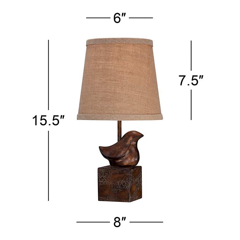 360 Lighting Bird Moderne 15 1/2" Crackle Finish Small Accent Lamp