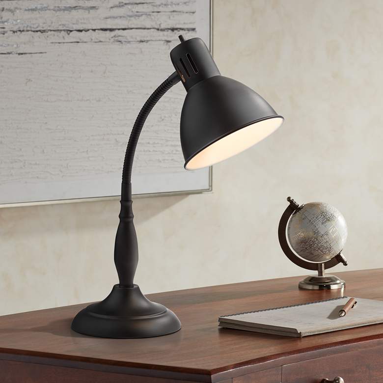 360 Lighting Breck 17" Traditional Bronze Flex Arm Gooseneck Desk Lamp