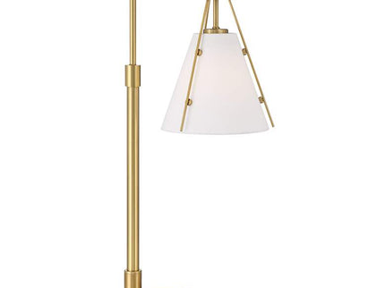 360 Lighting Brynn 25 1/2" High Cone Shade and Brass Dual USB Lamp