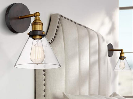 360 Lighting Burke 10 3/4" Bronze Warm Brass LED Wall Sconces Set of 2