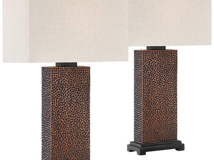 360 Lighting Caldwell 24 3/4" Hammered Bronze Table Lamps Set of 2