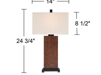 360 Lighting Caldwell 24 3/4" Hammered Bronze Table Lamps Set of 2