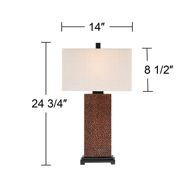 360 Lighting Caldwell 24 3/4" Hammered Bronze Table Lamps Set of 2