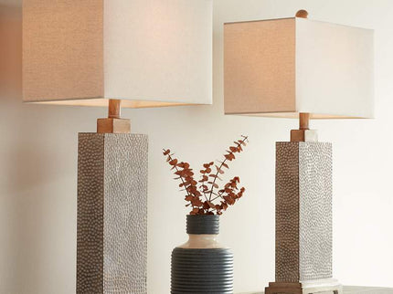 360 Lighting Caldwell 26 3/4" Hammered Base Table Lamps Set of 2