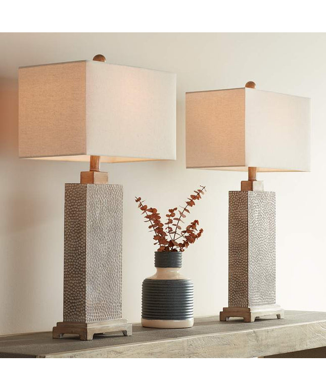 360 Lighting Caldwell 26 3/4" Hammered Base Table Lamps Set of 2