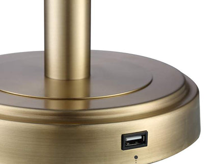 360 Lighting Camile 25" Brass Finish Metal USB Table Lamps Set of 2