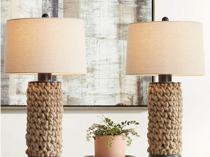 360 Lighting Ciera Natural Bronze and Rope Wrapped Table Lamps Set of 2