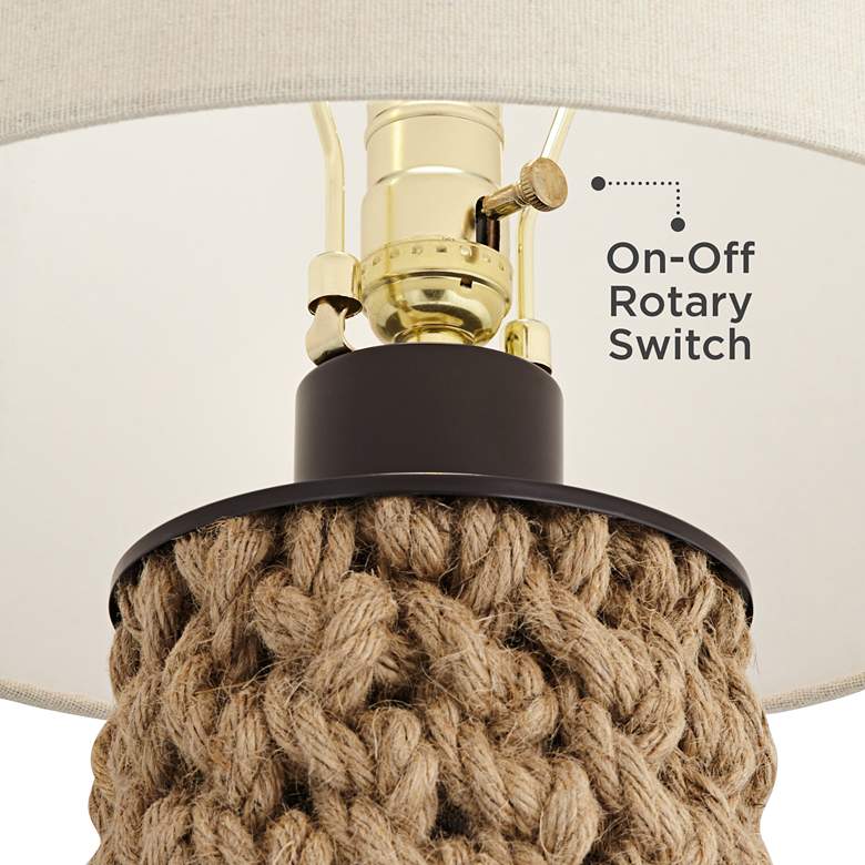 360 Lighting Ciera Natural Bronze and Rope Wrapped Table Lamps Set of 2