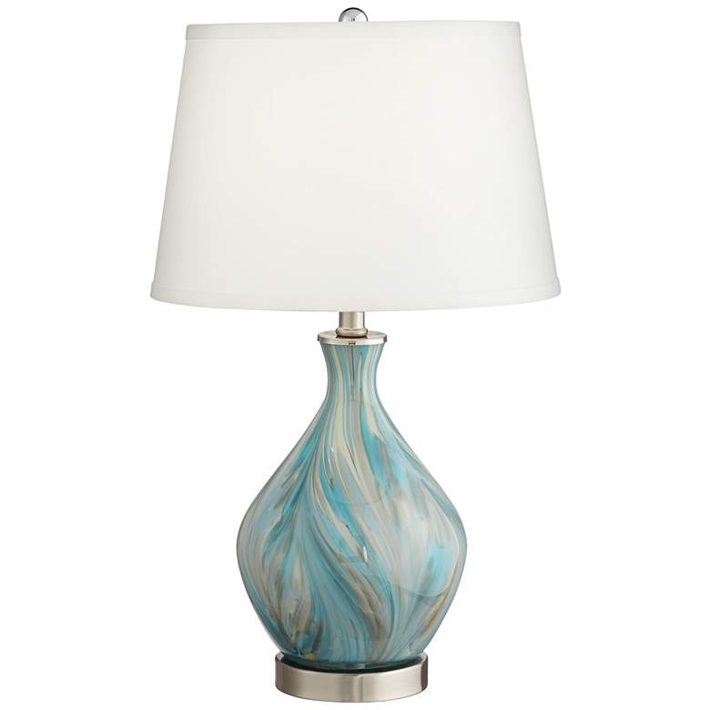360 Lighting Cirrus 22" High Blue Gray Art Glass Table Lamp