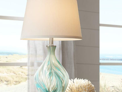 360 Lighting Cirrus 22" High Blue Gray Art Glass Table Lamp