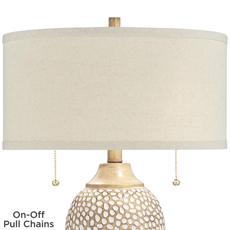 360 Lighting Cody 24 1/2" Textured Pebble Beige Table Lamps Set of 2