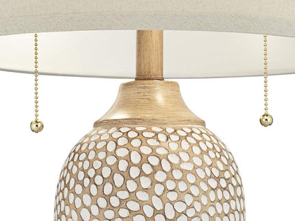 360 Lighting Cody 24 1/2" Textured Pebble Beige Table Lamps Set of 2