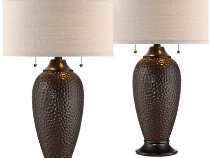 360 Lighting Cody 26" Hammered Oiled Bronze Table Lamps Set of 2