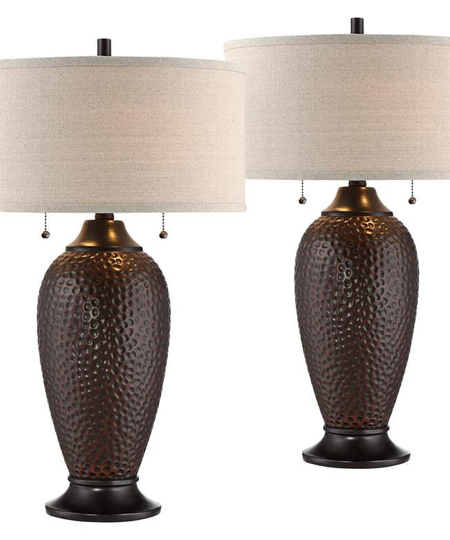 360 Lighting Cody 26" Hammered Oiled Bronze Table Lamps Set of 2