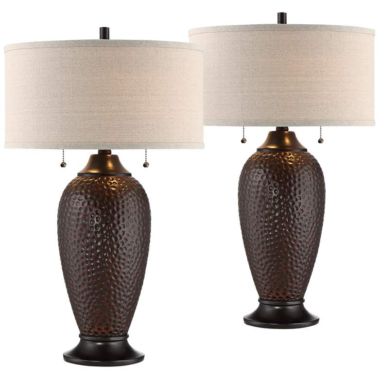 360 Lighting Cody 26" Hammered Oiled Bronze Table Lamps Set of 2