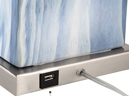 360 Lighting Connie 25" Blue USB Table Lamps with Dimmers Set of 2