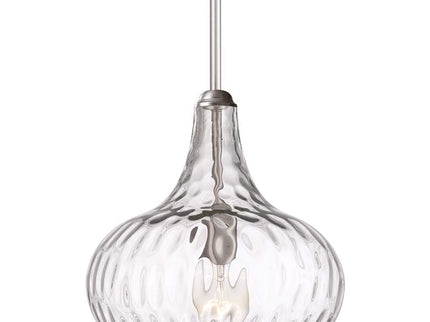 360 Lighting Cora 11" Wide Modern Nickel and Textured Glass Pendant