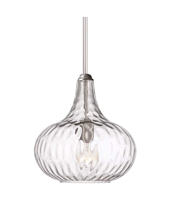 360 Lighting Cora 11" Wide Modern Nickel and Textured Glass Pendant