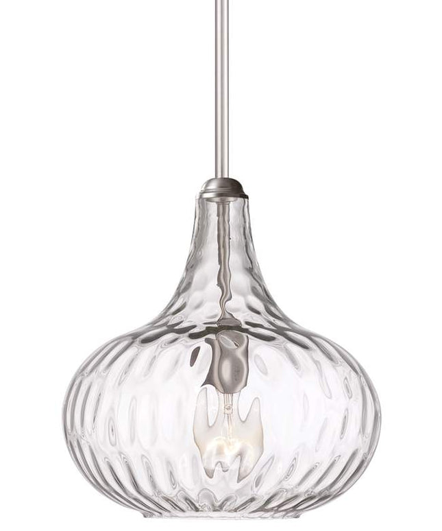 360 Lighting Cora 11" Wide Modern Nickel and Textured Glass Pendant