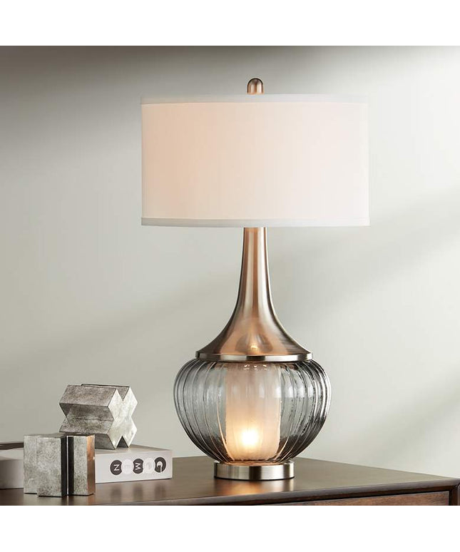 360 Lighting Courtney 28 1/2" Double Glass Night Light Table Lamp