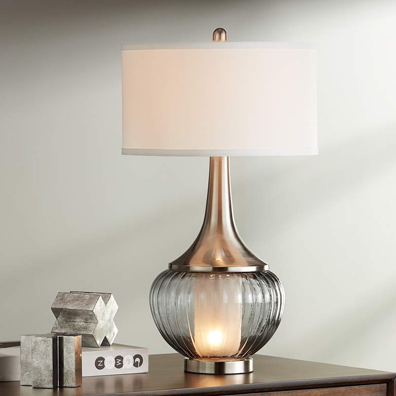 360 Lighting Courtney 28 1/2" Double Glass Night Light Table Lamp