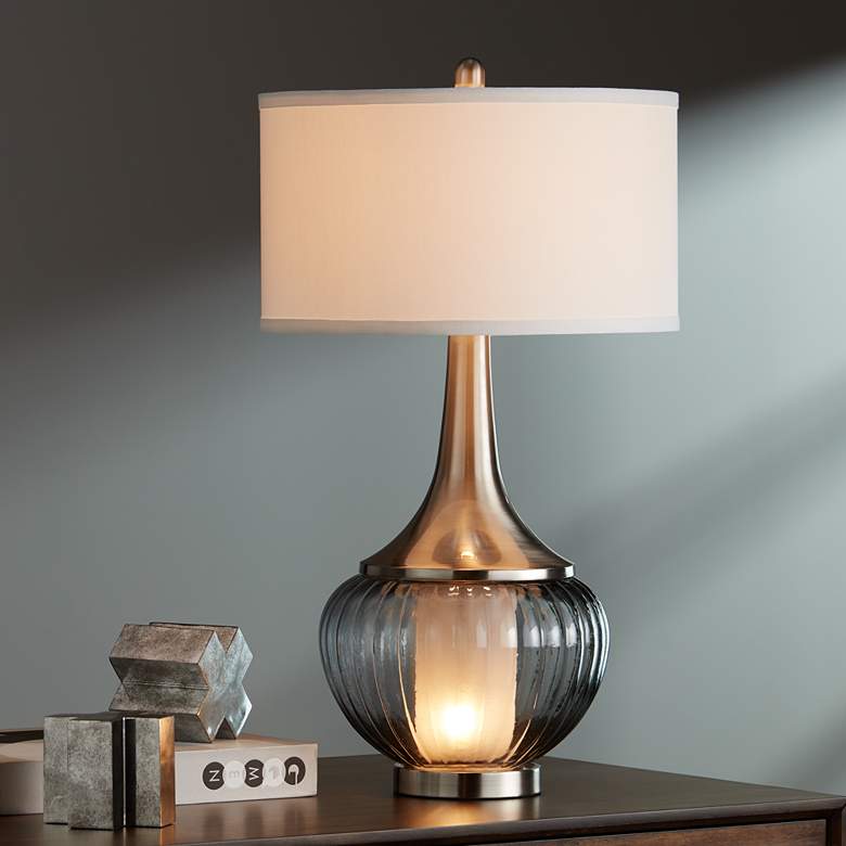 360 Lighting Courtney 28 1/2" Double Glass Night Light Table Lamp