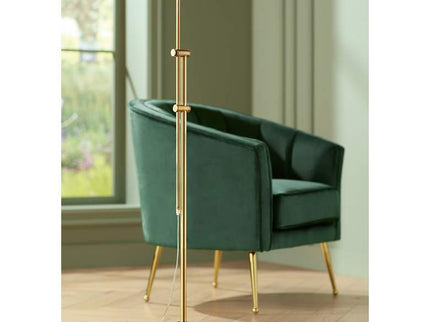 360 Lighting Culver Adjustable Height Aged Brass Pharmacy LED Floor Lamp