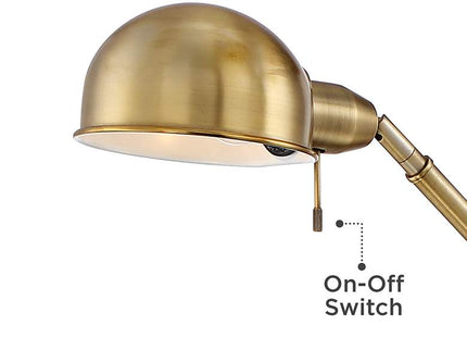 360 Lighting Dawson Antique Brass Adjustable Boom Arm Pharmacy Floor Lamp