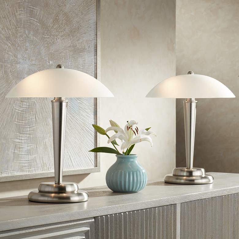 360 Lighting Deco Dome 17" High Touch On-Off Accent Lamps Set of 2