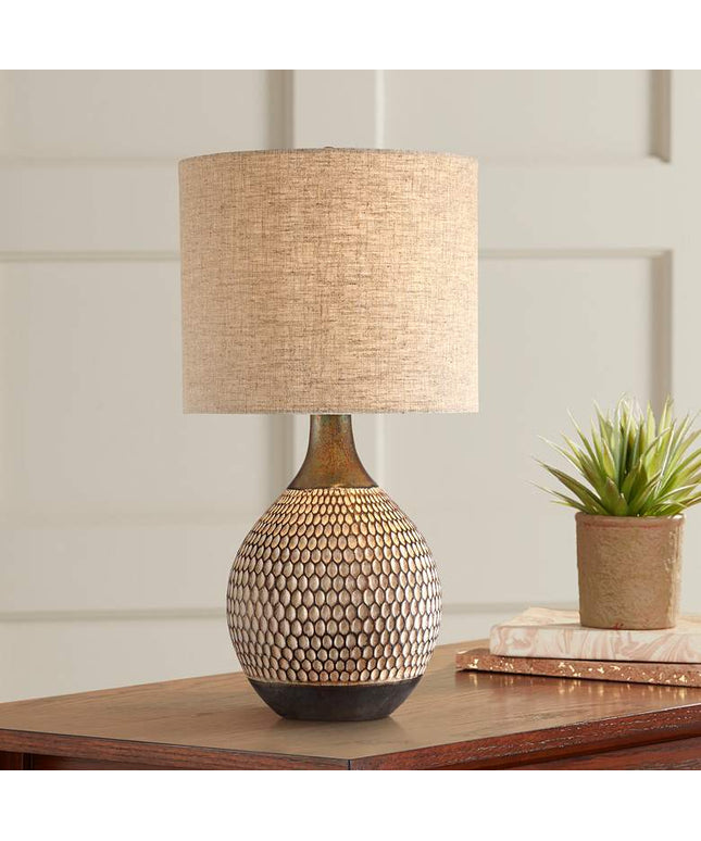 360 Lighting Emma 21" High Textured Ceramic Mid-Century Table Lamp