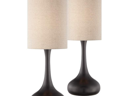 360 Lighting Espresso Bronze 24 1/2" Droplet Table Lamps Set of 2