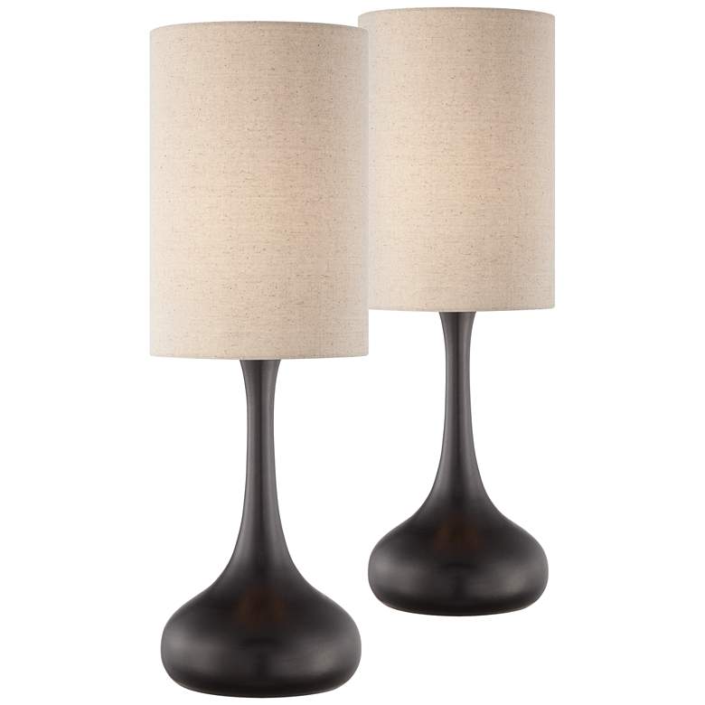 360 Lighting Espresso Bronze 24 1/2" Droplet Table Lamps Set of 2