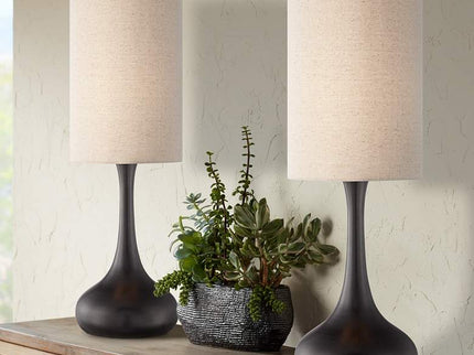 360 Lighting Espresso Bronze 24 1/2" Droplet Table Lamps Set of 2