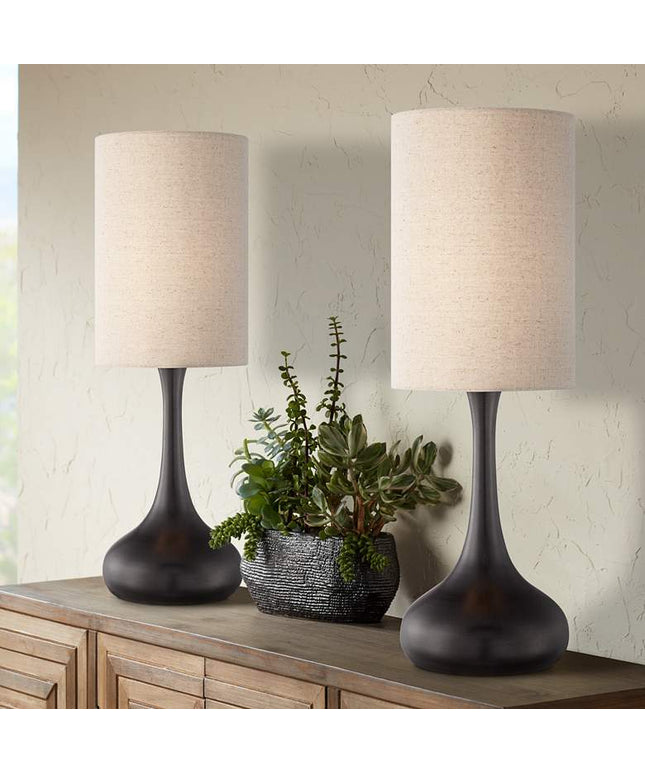 360 Lighting Espresso Bronze 24 1/2" Droplet Table Lamps Set of 2