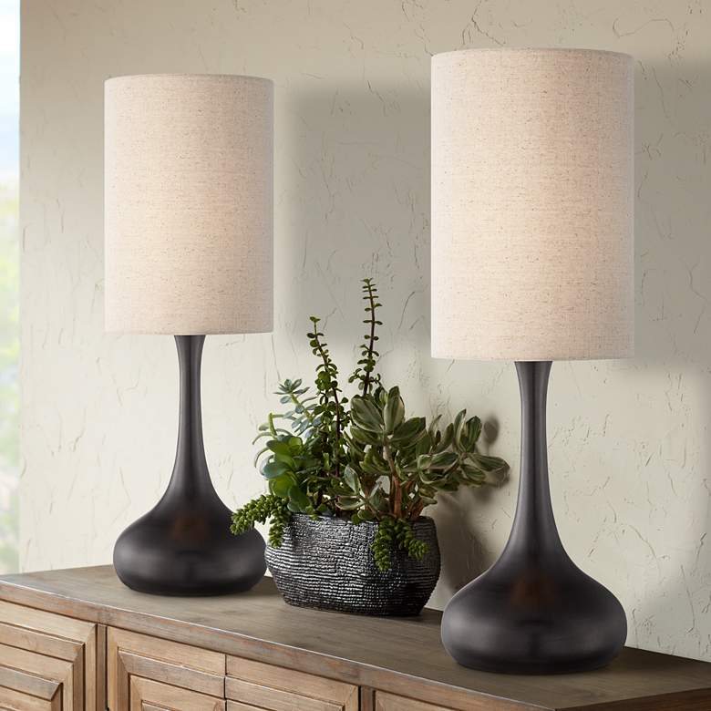 360 Lighting Espresso Bronze 24 1/2" Droplet Table Lamps Set of 2