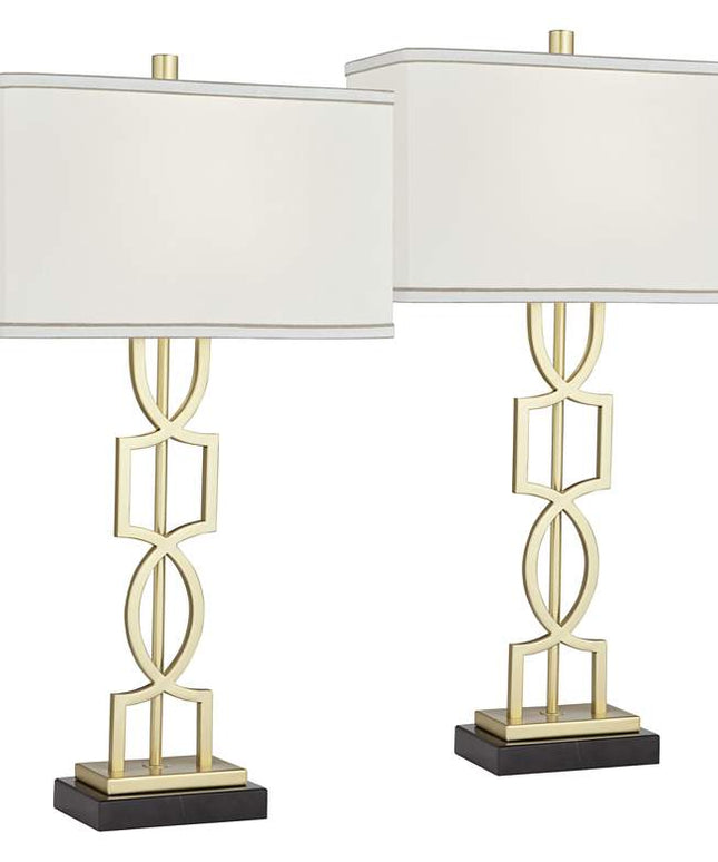 360 Lighting Evan 28 1/4" Gold Modern Luxe Table Lamps Set of 2
