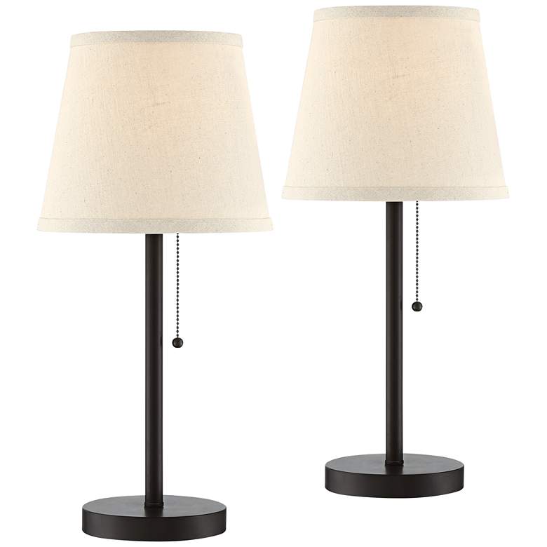 360 Lighting Flesner 20" Bronze USB and Outlet Table Lamps Set of 2