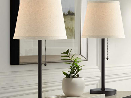 360 Lighting Flesner 20" Bronze USB and Outlet Table Lamps Set of 2