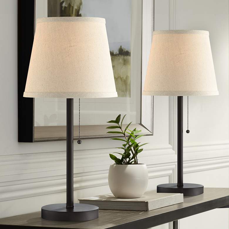360 Lighting Flesner 20" Bronze USB and Outlet Table Lamps Set of 2
