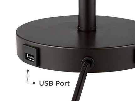 360 Lighting Flesner 20" Bronze USB and Outlet Table Lamps Set of 2