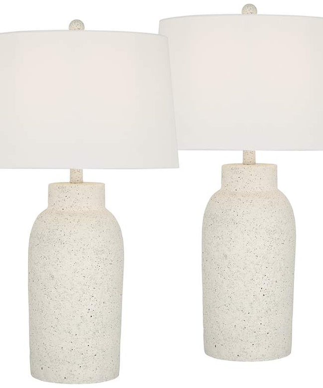 360 Lighting Jaime 27 1/2" Faux White Sandstone Table Lamps Set of 2