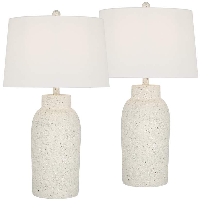 360 Lighting Jaime 27 1/2" Faux White Sandstone Table Lamps Set of 2