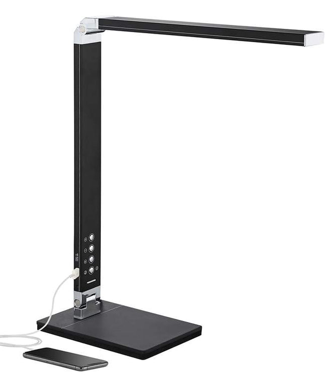 360 Lighting Jett 16 1/2" Black Modern LED Desk Lamp with USB Port
