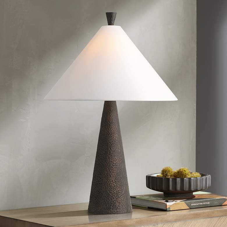 360 Lighting June 27" High Modern Black Cone Table Lamp