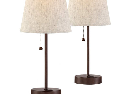 360 Lighting Justin 18 1/4" High Bronze USB Table Lamps Set of 2