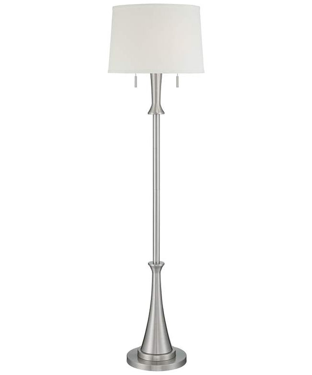 360 Lighting Karl 63 3/4" High Luxe Modern Brushed Nickel Floor Lamp