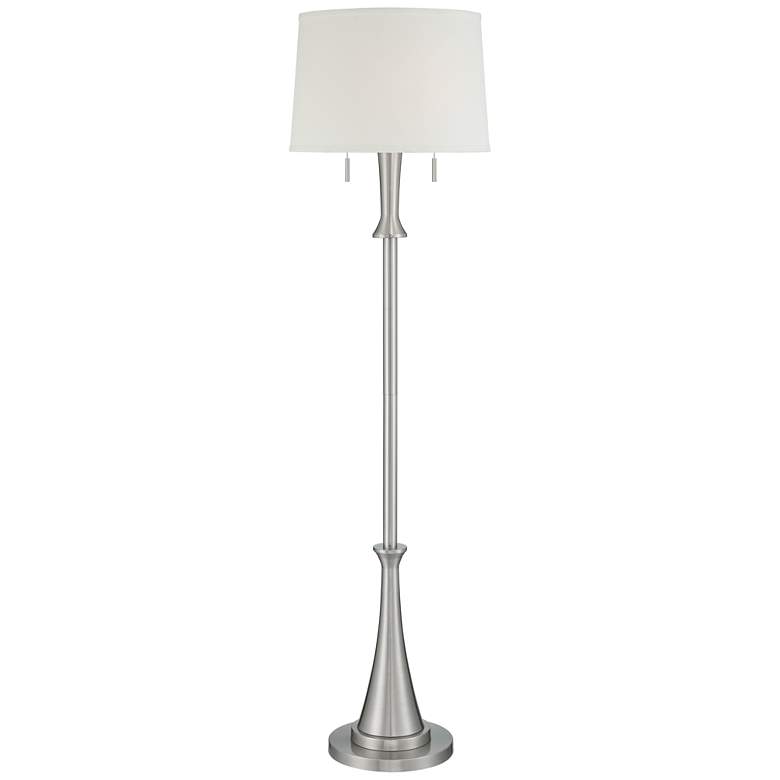 360 Lighting Karl 63 3/4" High Luxe Modern Brushed Nickel Floor Lamp